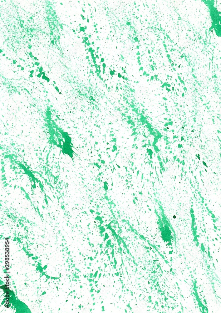 Abstract green background with small dots and spots like marble drawn by watercolor paints. Hand paint texture painted with brush and ink. Great basic of print, badge, party invitation, banner, tag. Abstract green background with small dots and spots like marble drawn by watercolor paints. Hand paint texture painted with brush and ink. Great basic of print, badge, party invitation, banner, tag.