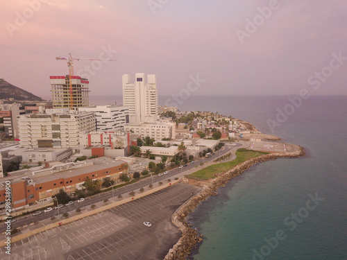 Haifa, Israel - October  24, 2019: Aerial image of Rambam Health care campus (Rambam Hospital). Haifa bay © MagioreStockStudio