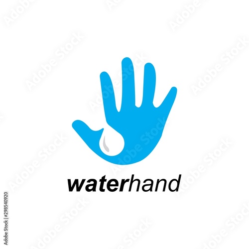 water and hand logo design vector template © SUPERGHONAM