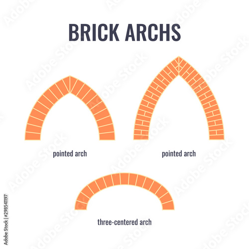 Vector brick icons in simple flat style
