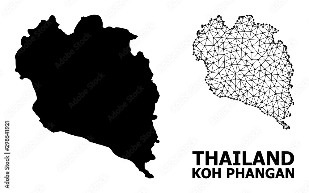 Solid and Mesh Map of Koh Phangan
