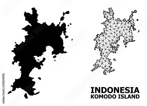Solid and Wire Frame Map of Komodo Island