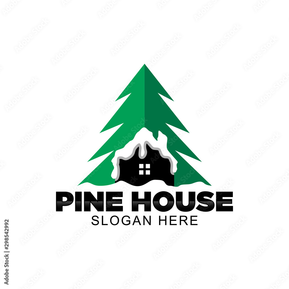 pine house logo template, pine house vector pine house logo template, pine house vector