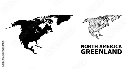 Solid and Network Map of North America and Greenland