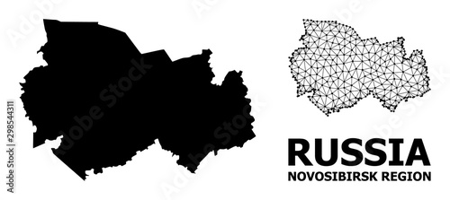 Solid and Wire Frame Map of Novosibirsk Region