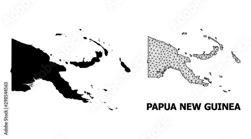 Solid and Wire Frame Map of Papua New Guinea photo