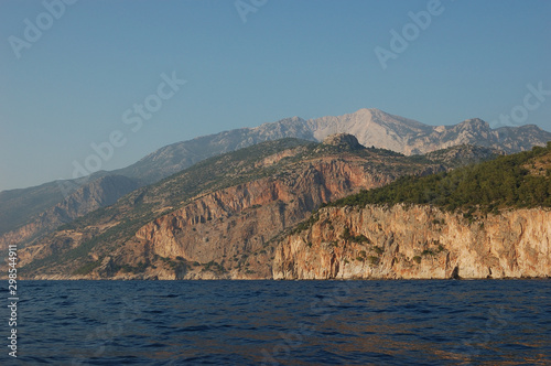 The angular sea view fo the Butterfly valley (Kelebekler Vadisi) in Turkey