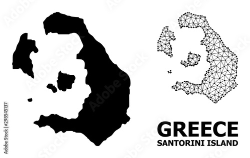 Solid and Mesh Map of Santorini Island