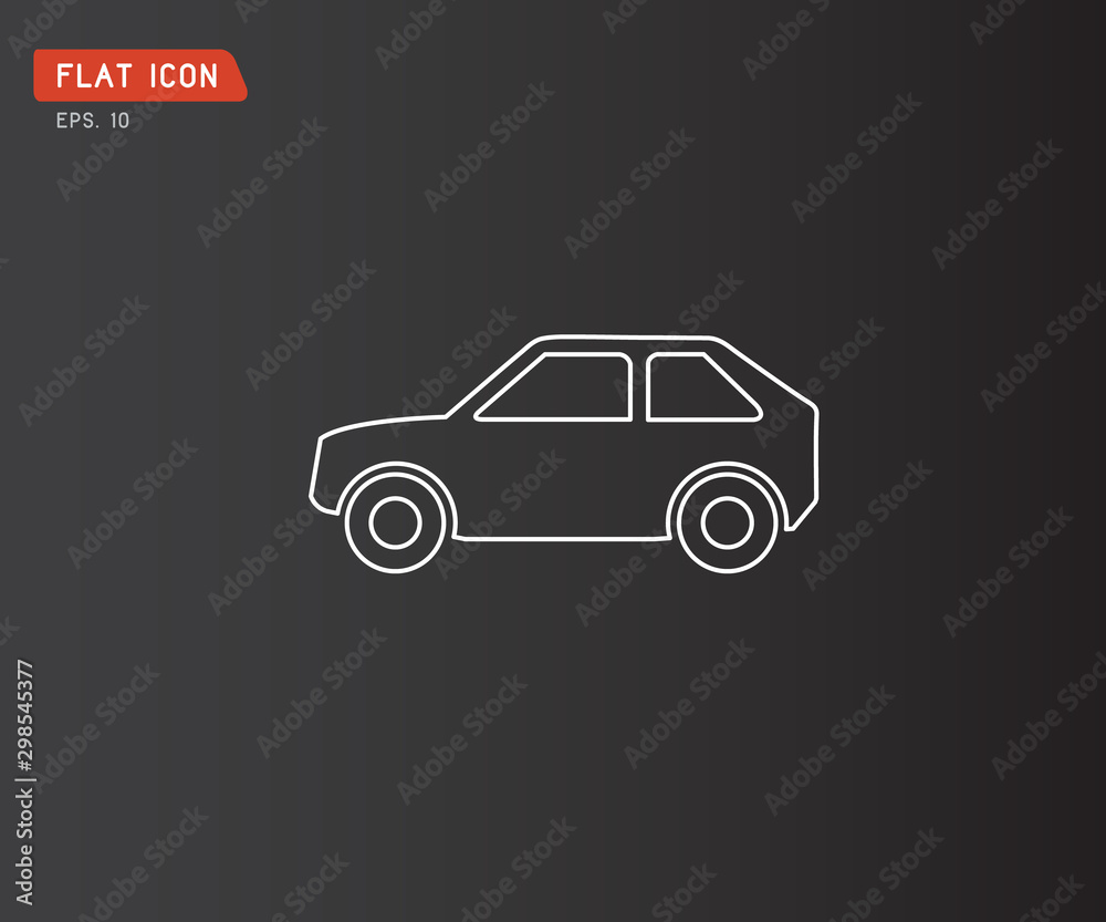 Flat car icon vector on white background, abstract logo, Vector illustration Flat car icon vector on white background, abstract logo, Vector illustration