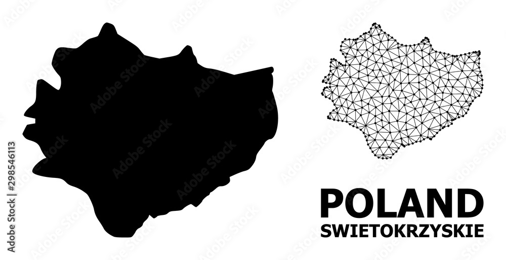 Solid and Network Map of Swietokrzyskie Province