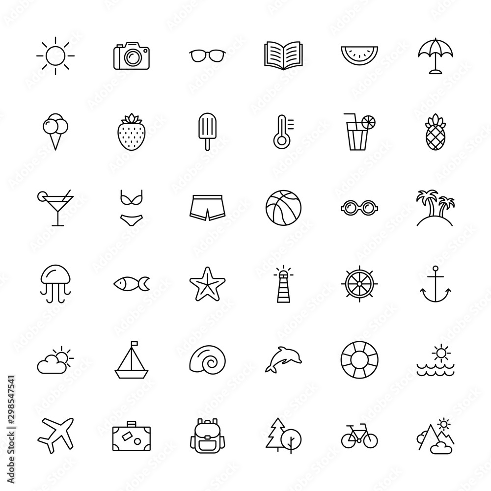 Travel line thin icons set, vector illustration eps10 on white background. Travel line thin icons set, vector illustration eps10 on white background.