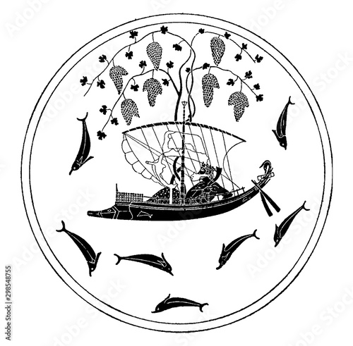 Dionysus Sea vintage illustration.