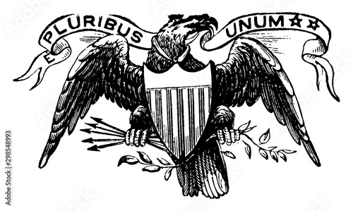 Great seal of the US, 1913 vintage illustration.