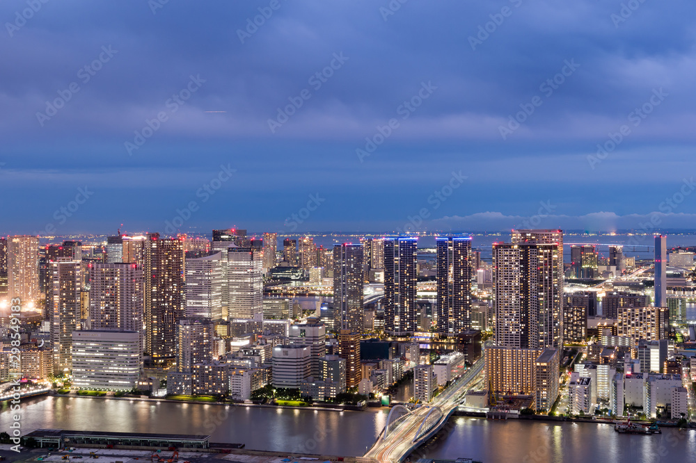東京都港区汐留から見た東京の夜景