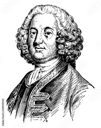 Sir William Johnson, vintage illustration