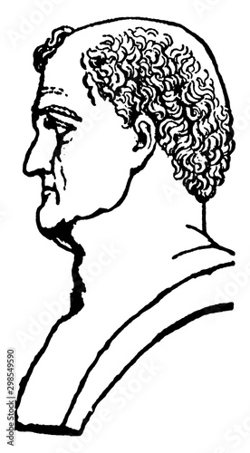 Emperor Titus Flavius Vespasian, vintage illustration photo