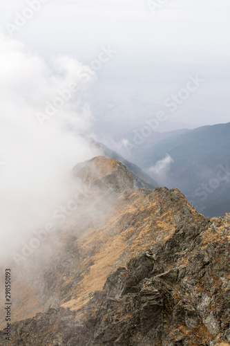 Vanatarea lui Buteanu peak mountain range from fagaras mountains