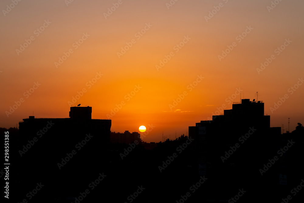 Golden Sunset in Jerusalem Silhouette- The Holy Land