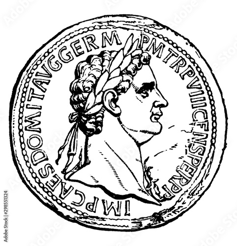 Domitian, vintage illustration
