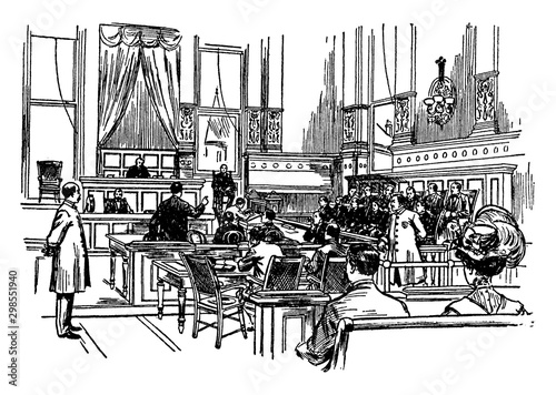 Trial vintage illustration.