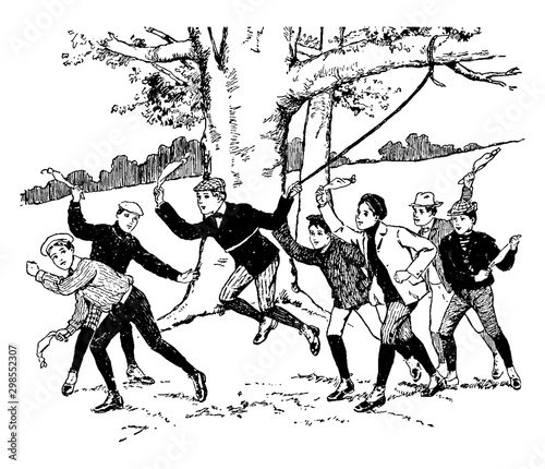 Sling the Monkey vintage illustration.