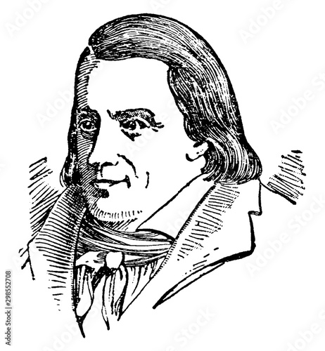 Johann Heinrich Pestalozzi, vintage illustration