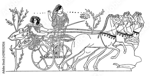 Pelops Race vintage illustration.