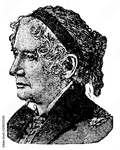 Harriet Beecher Stowe, vintage illustration