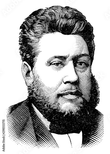 Rev. Charles Haddon Spurgeon, vintage illustration photo