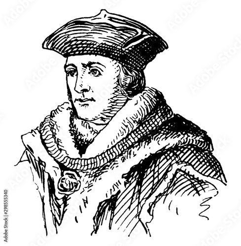 Sir Thomas More, vintage illustration