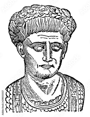 Marcus Trajan, vintage illustration