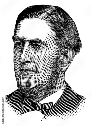 Sir William Vernon Harcourt, vintage illustration