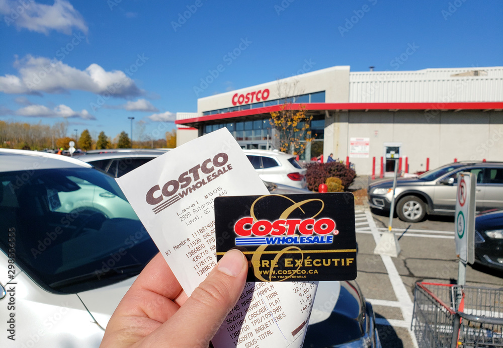 costco receipt and executive membership card Stock Photo Adobe Stock