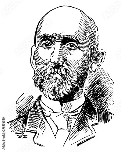 Captain Alfred Thayer Mahan, vintage illustration photo