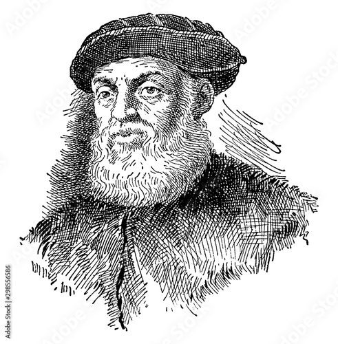 Ferdinand Magellan, vintage illustration photo