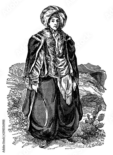 Lady Hester Stanhope, vintage illustration