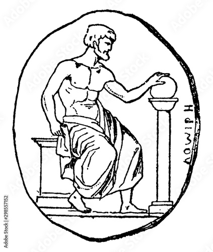 Pythagoras, vintage illustration