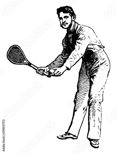 Tennis vintage illustration.