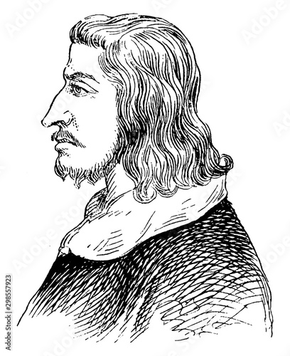 King John of France, vintage illustration photo
