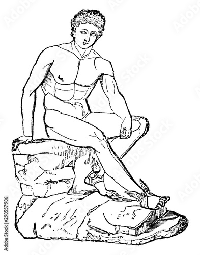 Hermes vintage illustration.