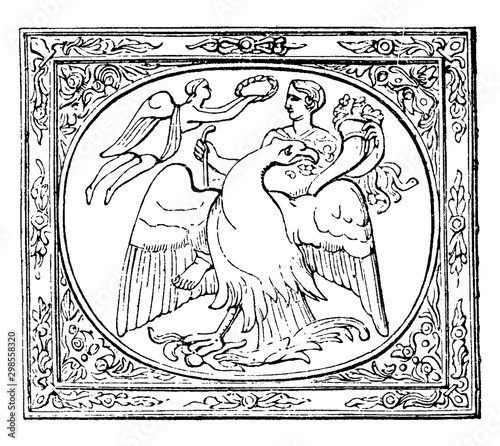 Bilde på lerret Apotheosis of Germanicus vintage illustration.