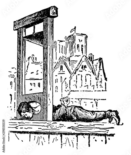 Guillotine vintage illustration.