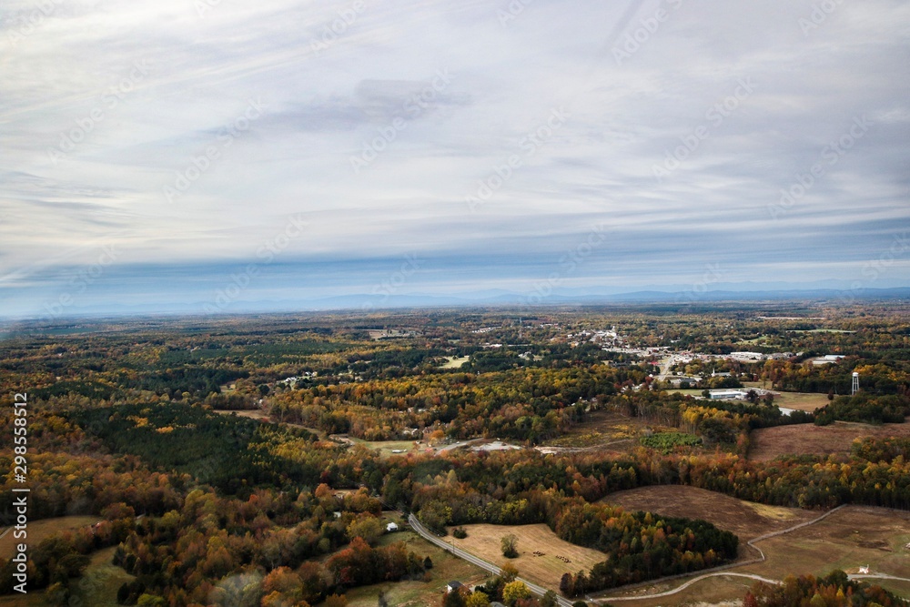 Aerial View of Louisa County in Virginia, USA