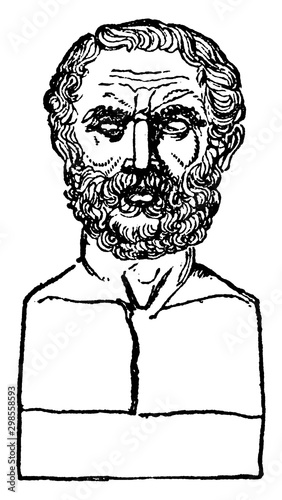 Bust of Thucydides, vintage illustration