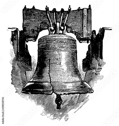 Liberty Bell vintage illustration.