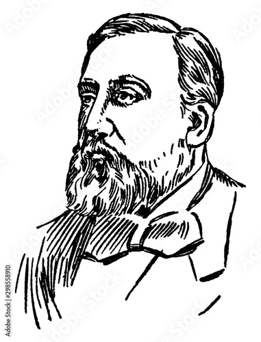Leon Gambetta, vintage illustration