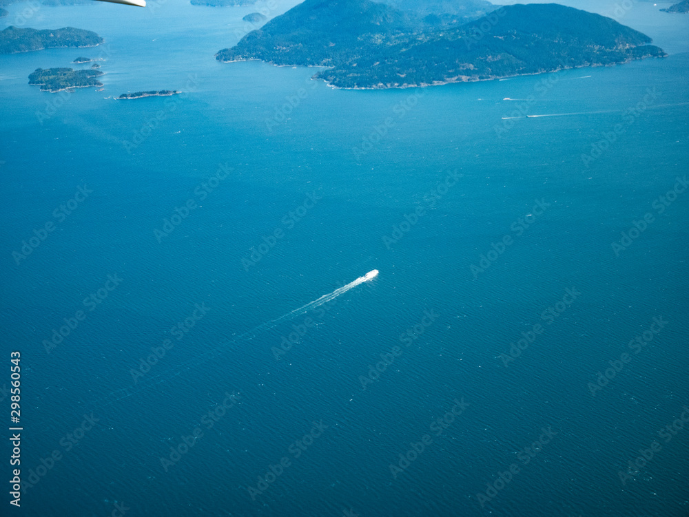 Aerial view of Vancouver bay and mountain Aerial view of Vancouver bay and mountain