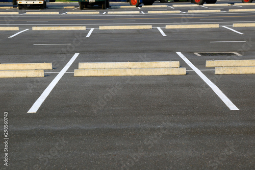 Empty parking with white marking line