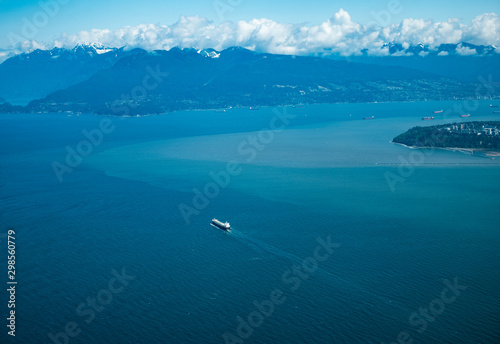 Wallpaper Mural Aerial view of Vancouver bay and mountain Torontodigital.ca