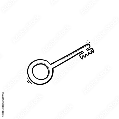 doodle key illustration with handdrawn doodle style vector